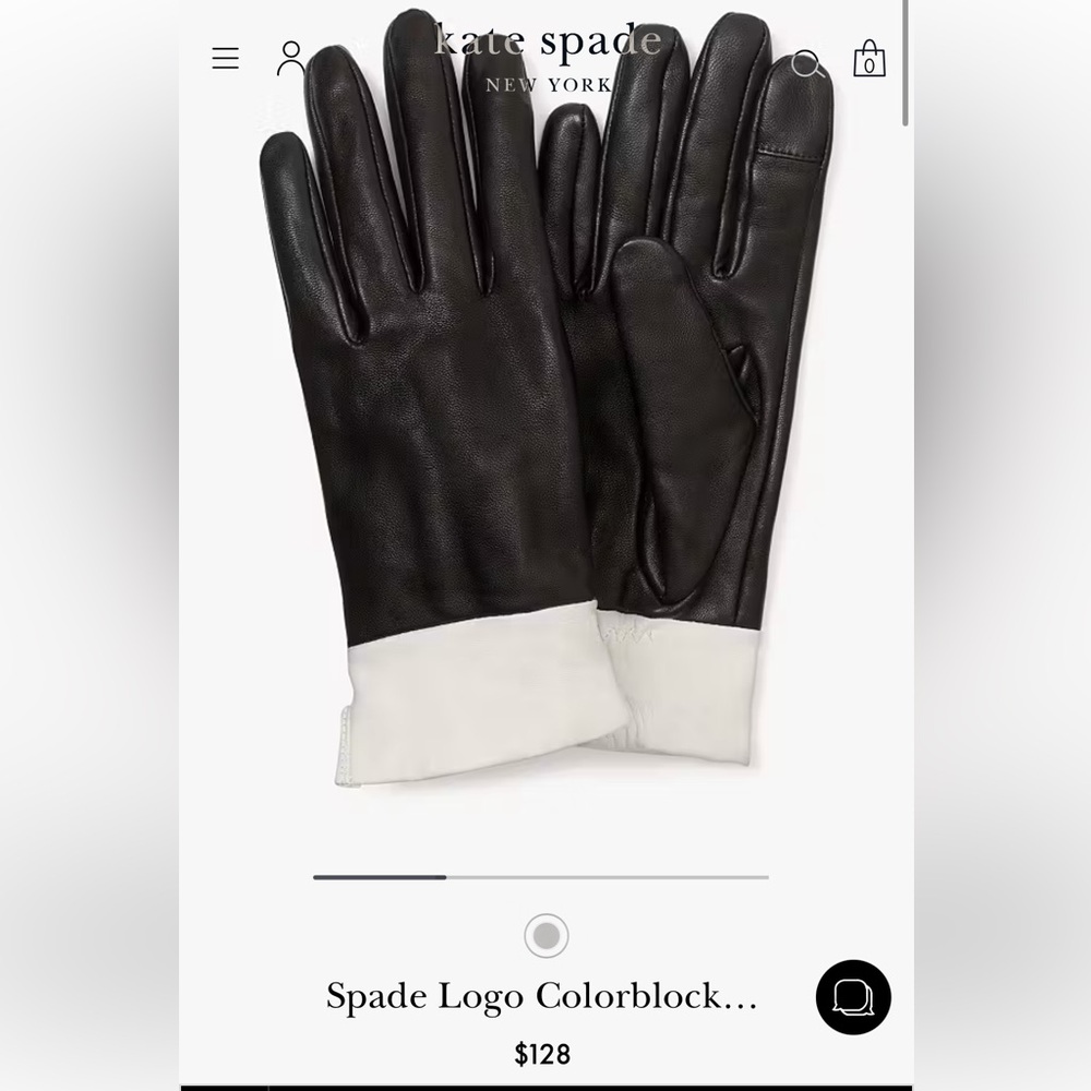 Spade Logo Colorblock Leather Gloves